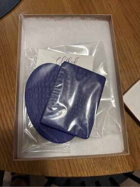 Ch0ked Cobalt Blue Croc-Embossed Leather Earrings